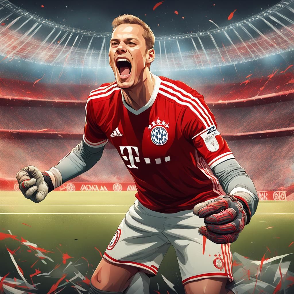 Emotional Portrait of Goalkeeper Celebrating Victory