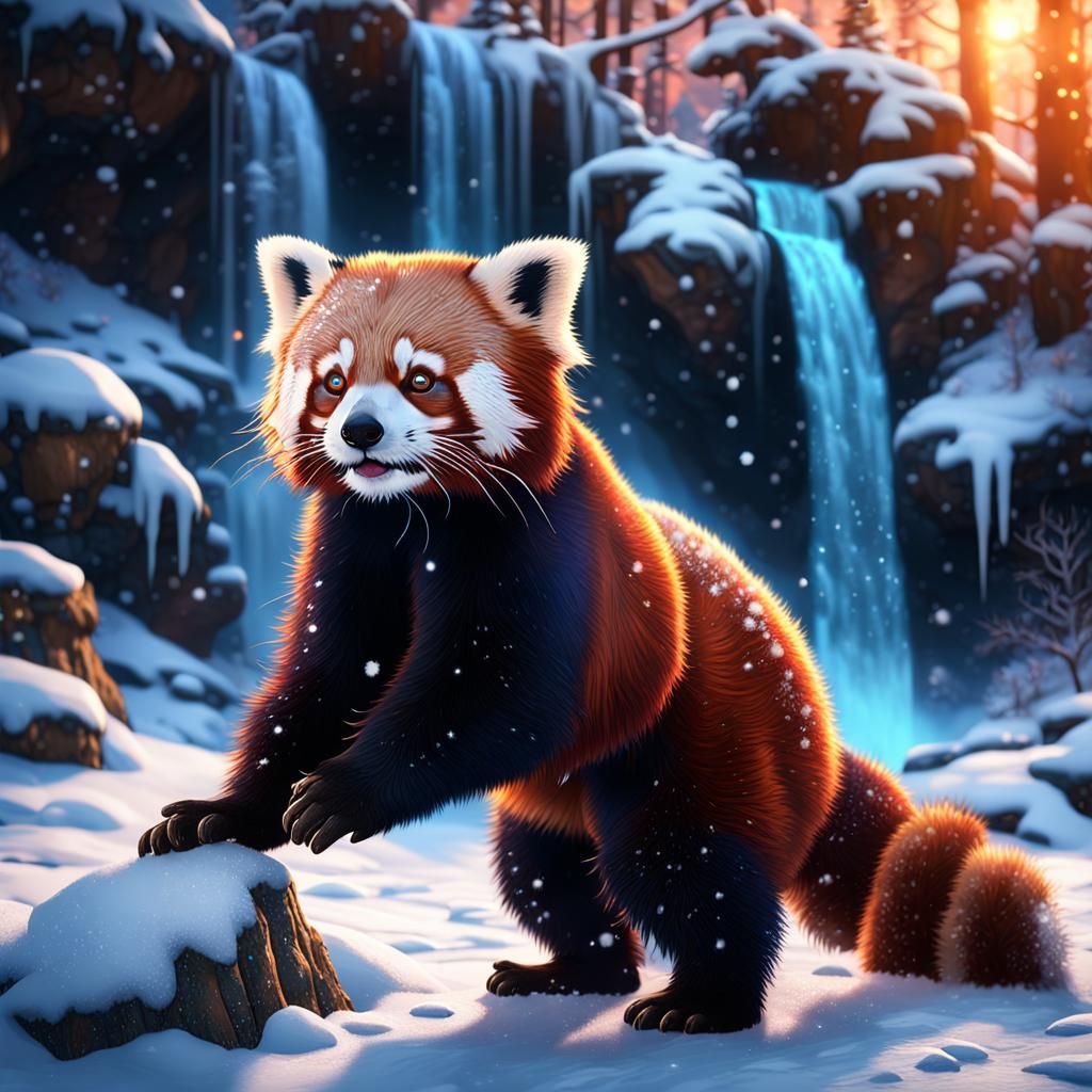 Winter Wonderland Red Panda Concept Art