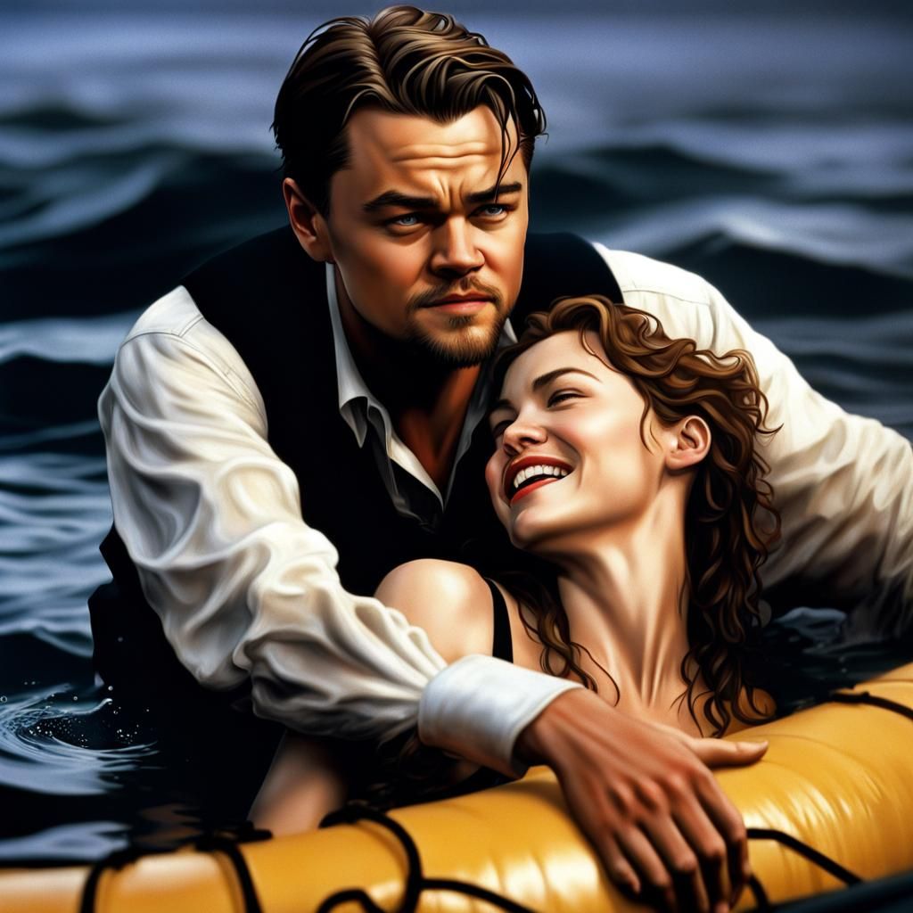 Leonardo DiCaprio Titanic Scene: Hyperrealistic AI Image