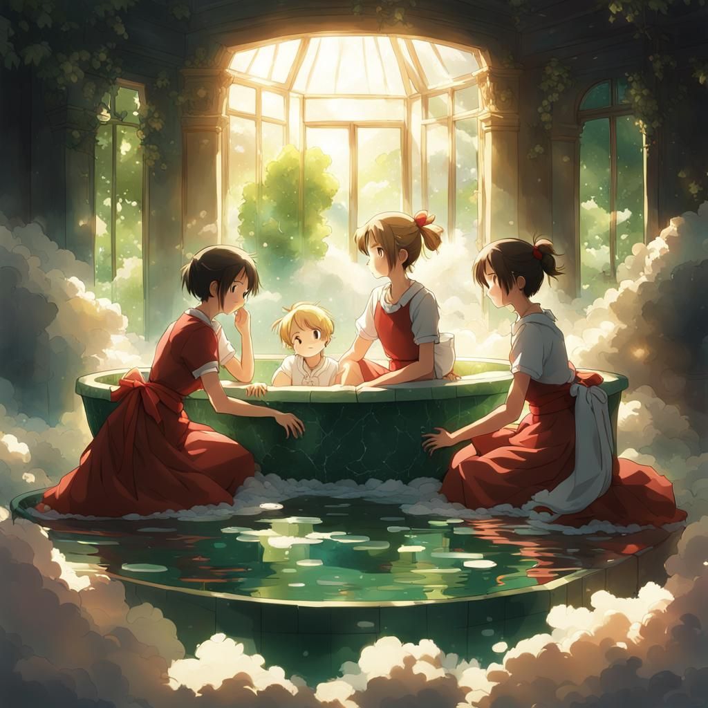Princess in Marble Tub, Anime Style