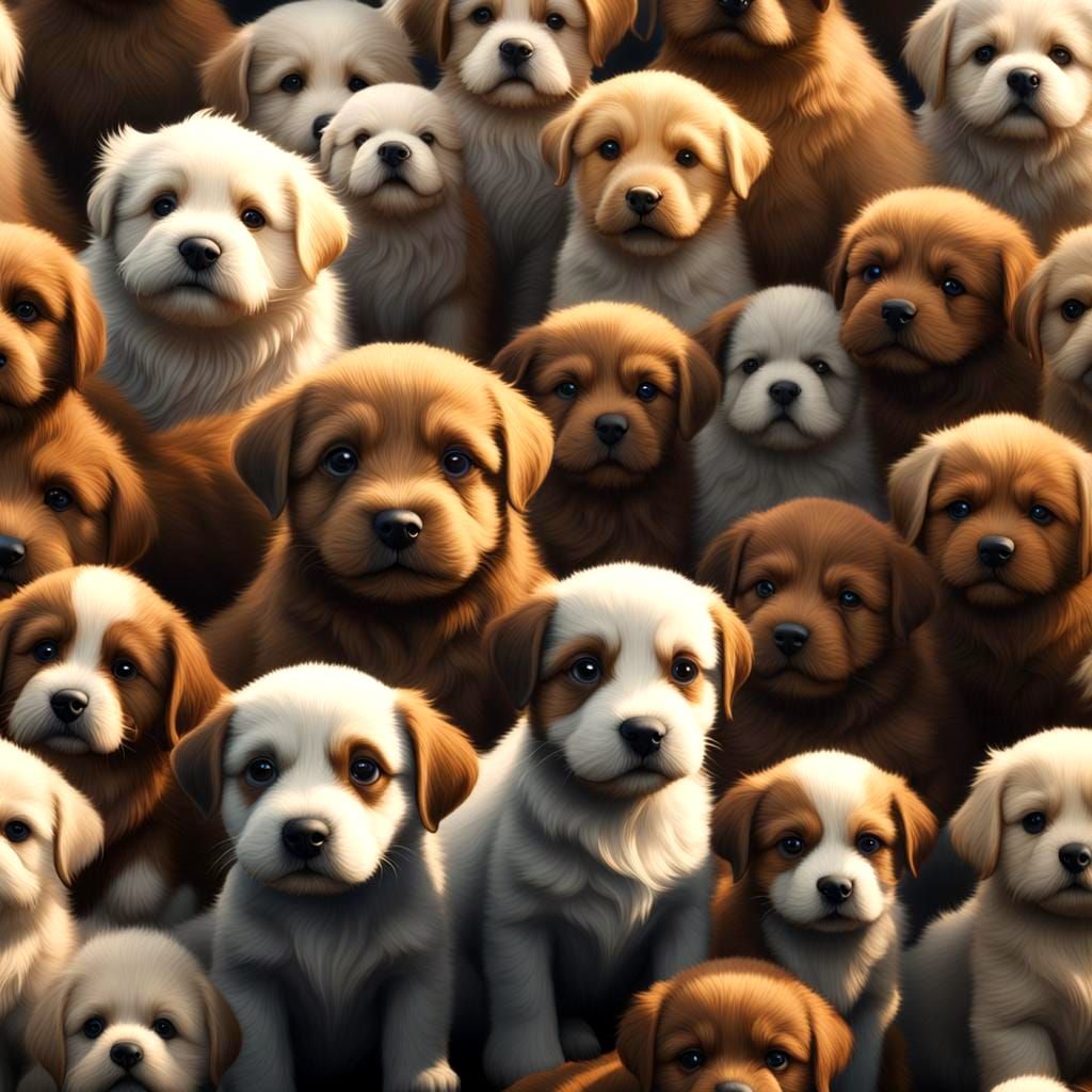 Puppies Galore: Detailed Matte Painting