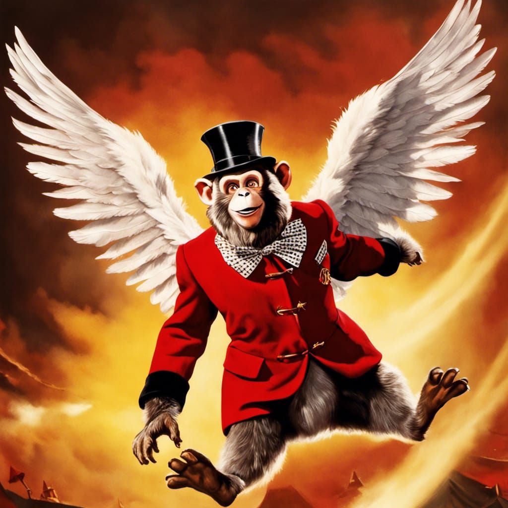 Flying Monkey from Oz in Hyperrealistic Style