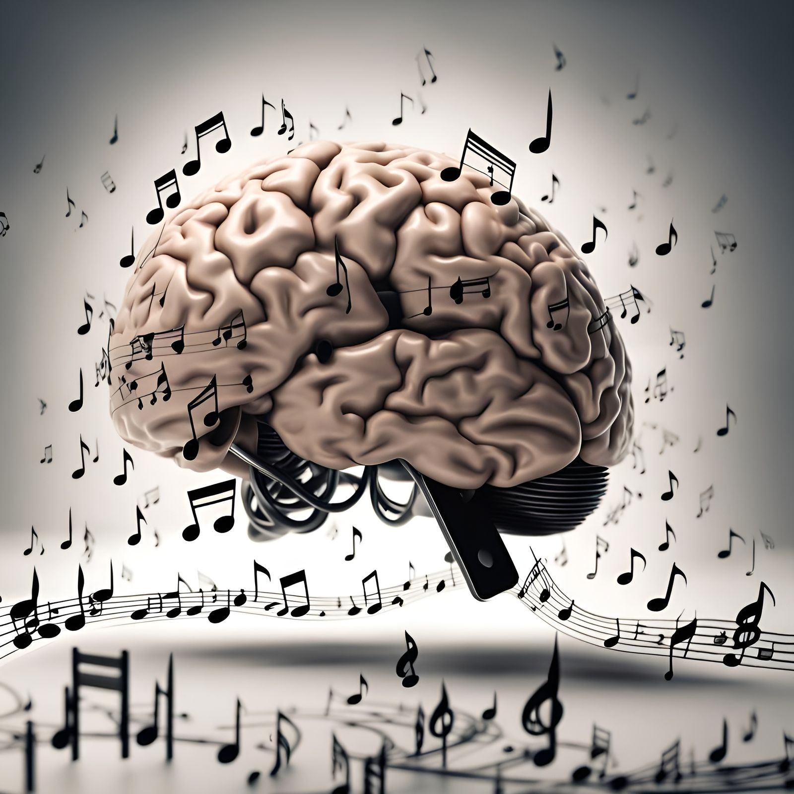 Brain Bursting with Music Notes: Epic Visuals
