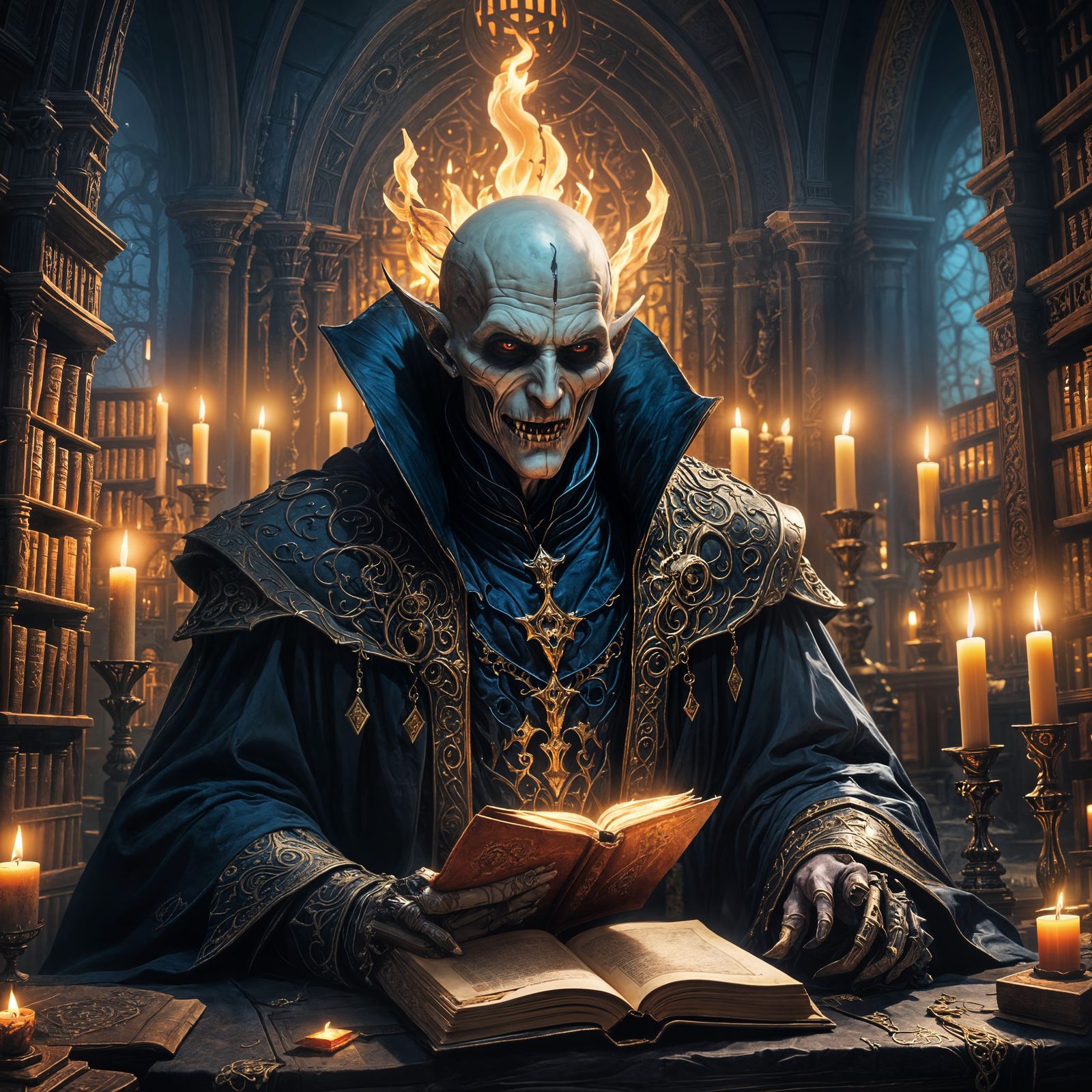 Vampire Lich in Detailed Matte Painting