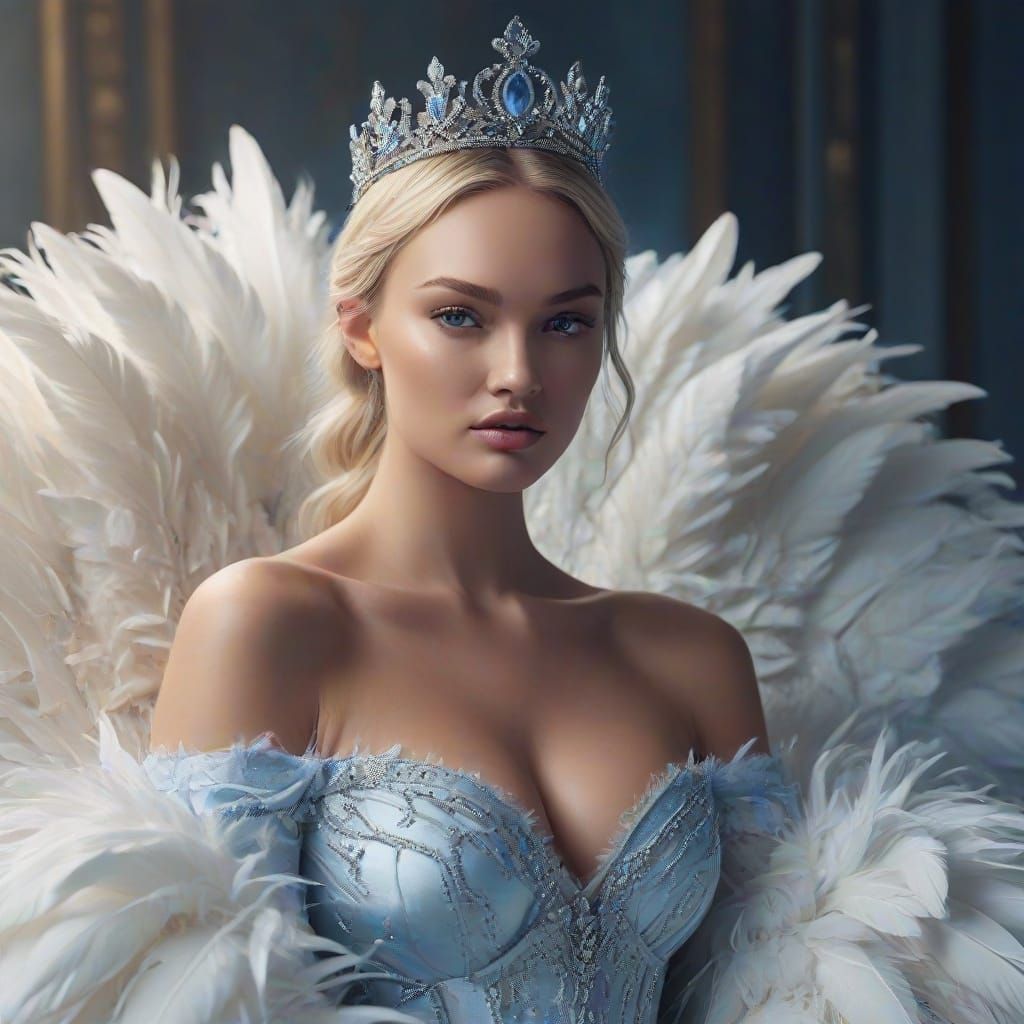 Elegant Swan Queen in Regal Attire