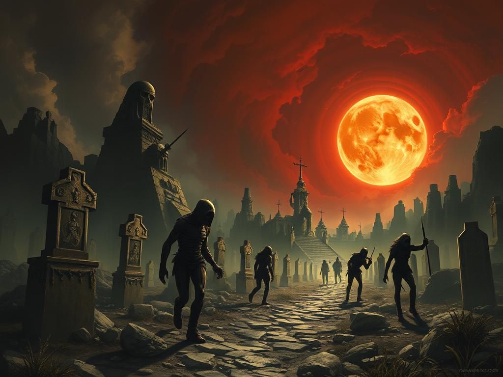 Undead in Graveyard: Dark Fantasy Art