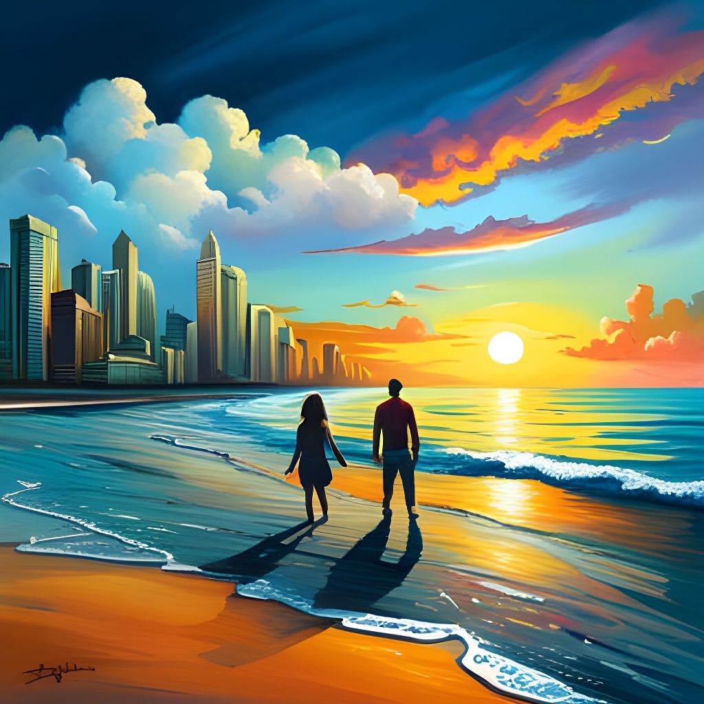 Tropical Beach Walk: Graffiti Art in High Resolution