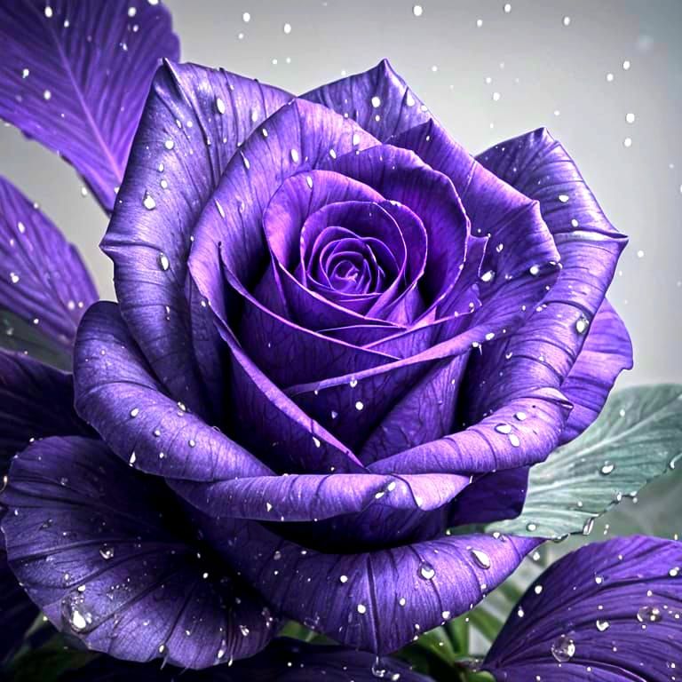 Epic Violet Rose in Monochromatic Splendor