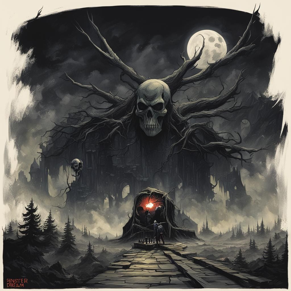 Sinister Dreamscape in Painterly Style