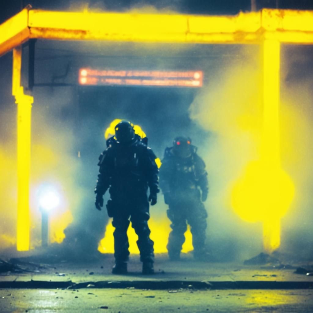 Apocalyptic Chrome Space Suit in Black and White