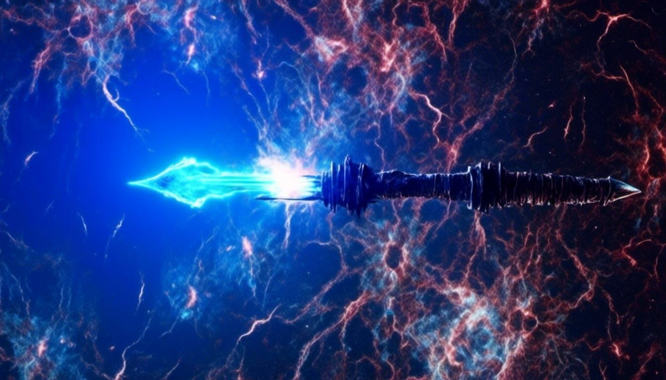 Magical Sword with Plasma Strikes, Cinematic Visual