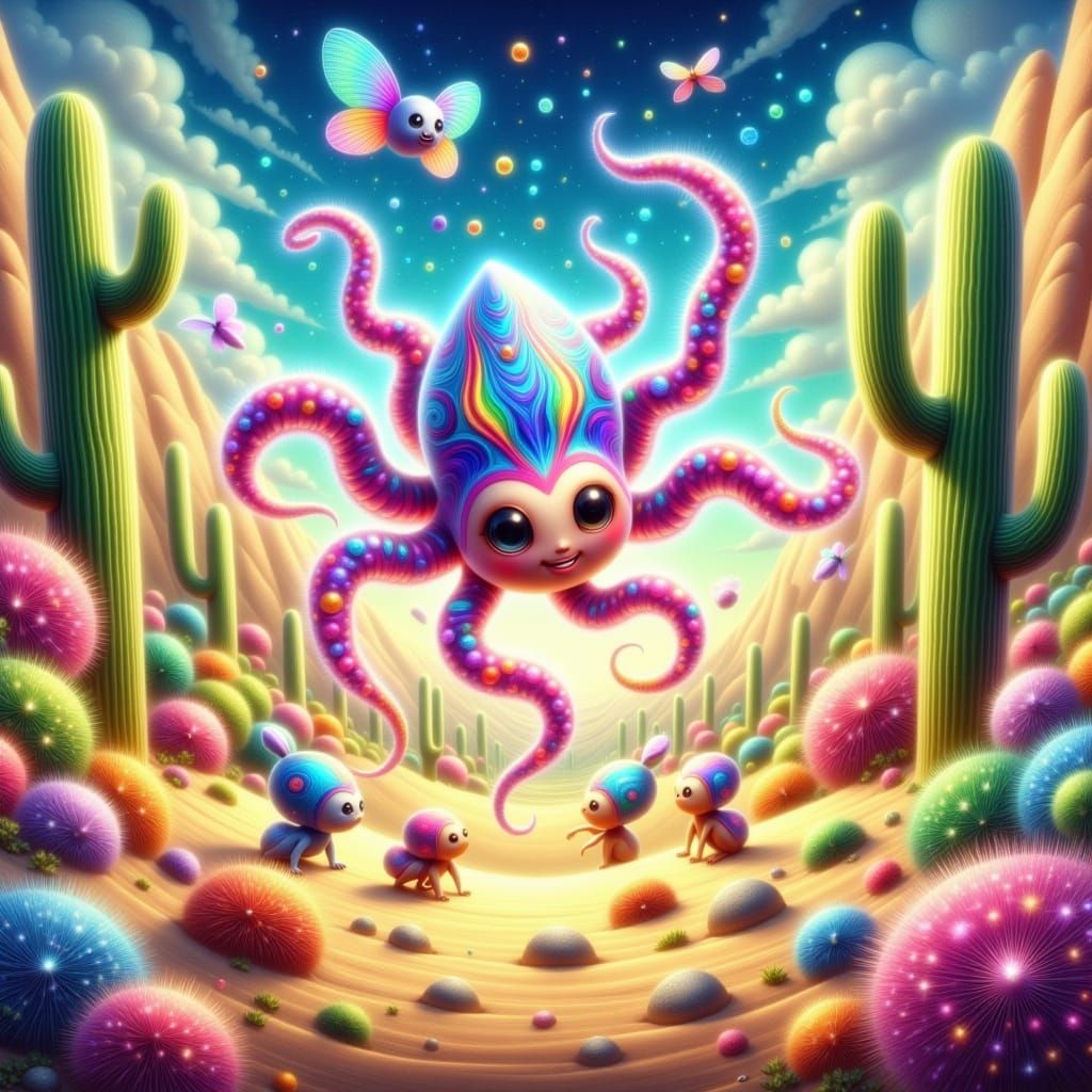 Whimsical Desert Dreams in Vibrant Colors