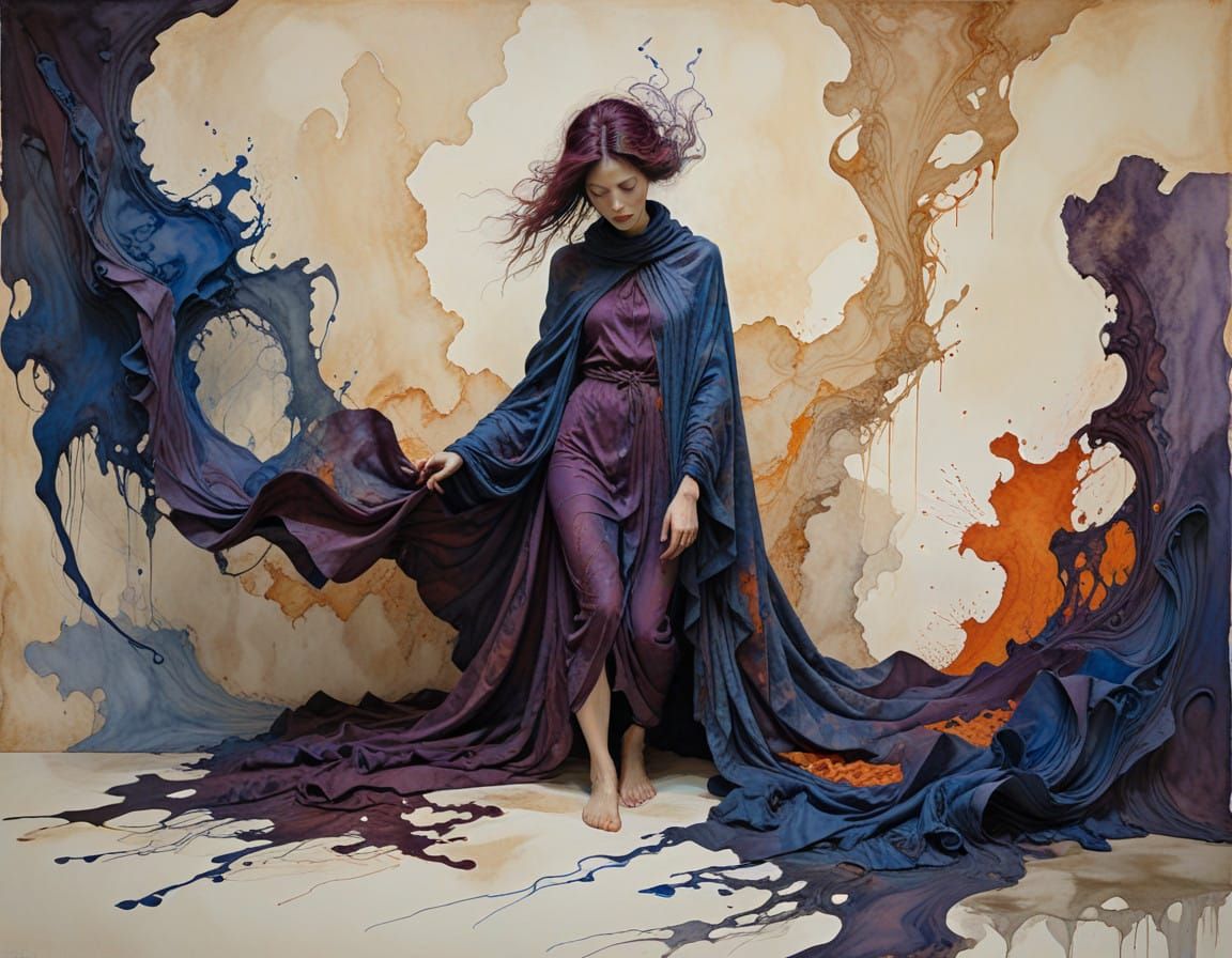 Ethereal Mystic Dances Amidst Whirling Fabric