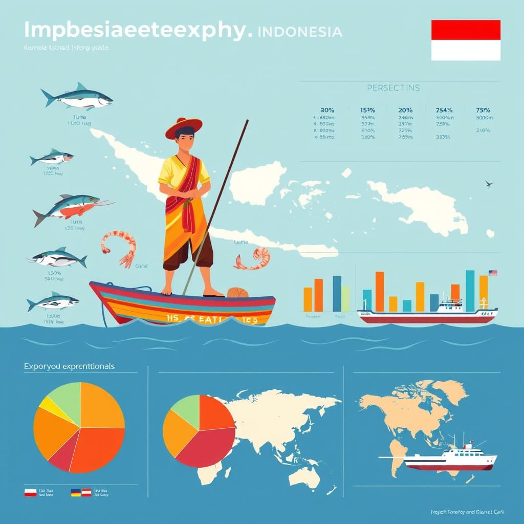 Vibrant Indonesian Fishery Exports Visualized in Minimalist ...
