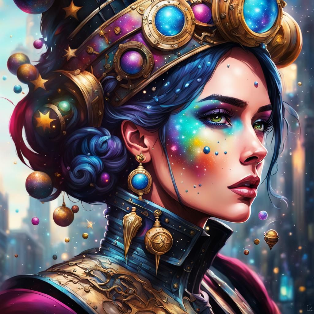 Galactic Time Mistress in Fantia Graffiti Art