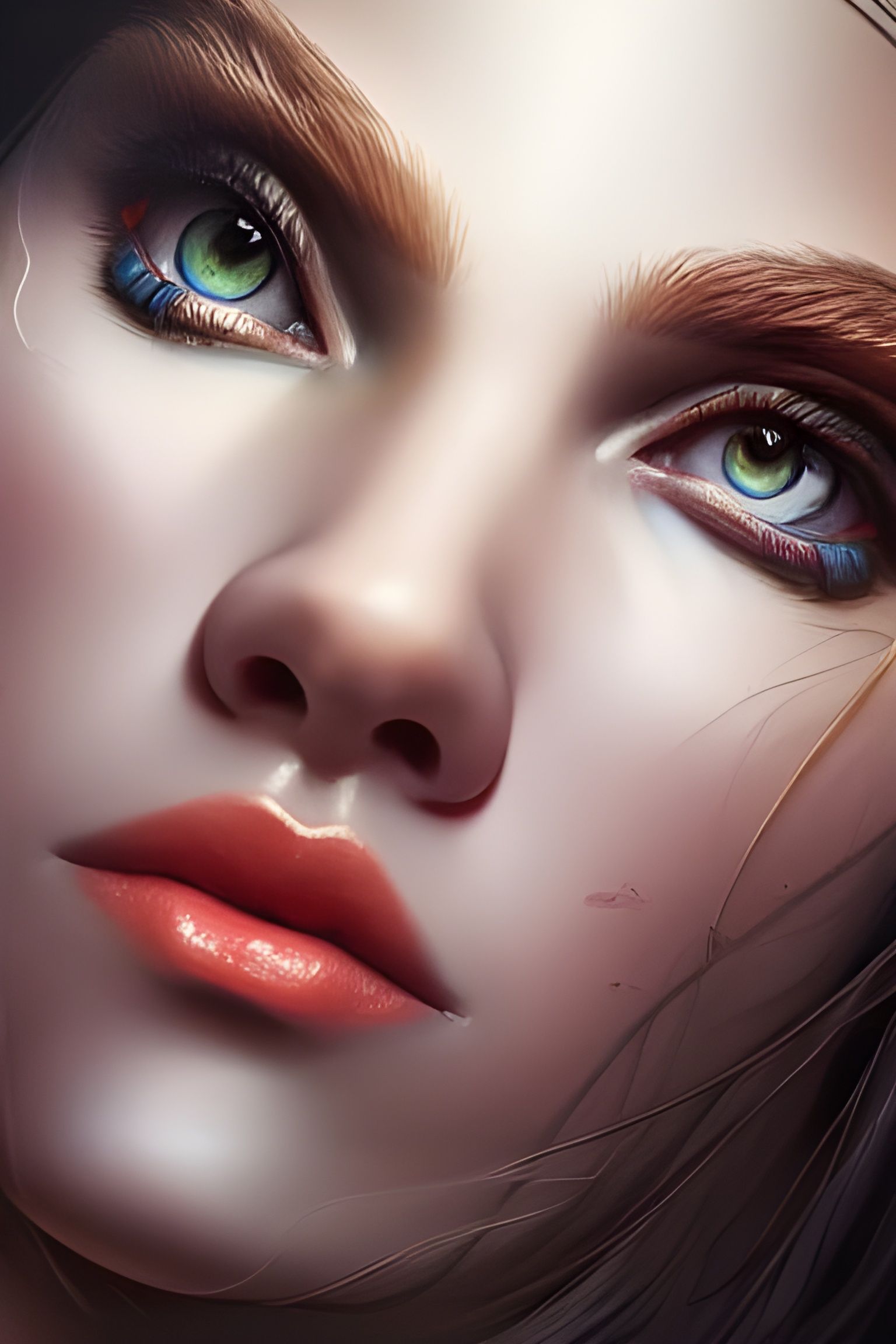 Hyperrealistic Bionic Woman Portrait