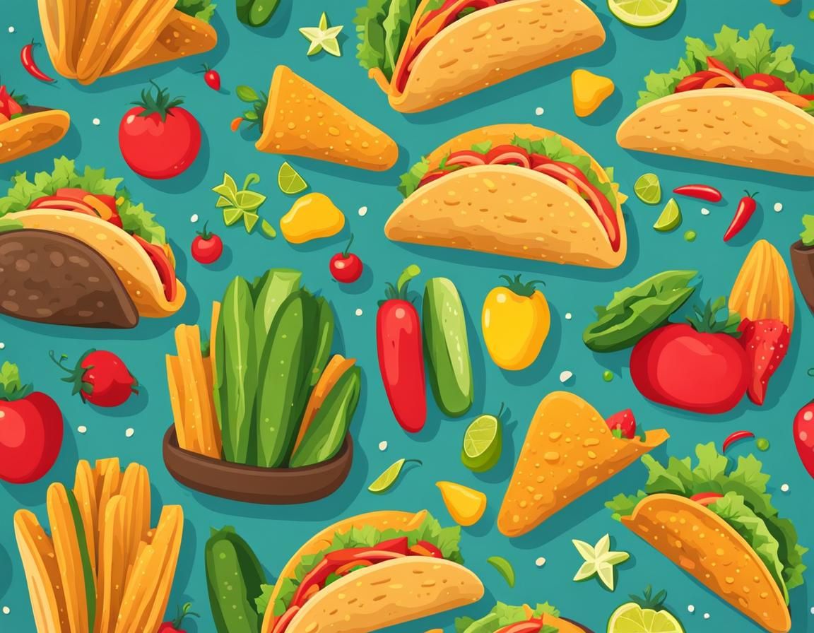 Festive Cinco de Mayo Feast: Tempting Taco Illustrations