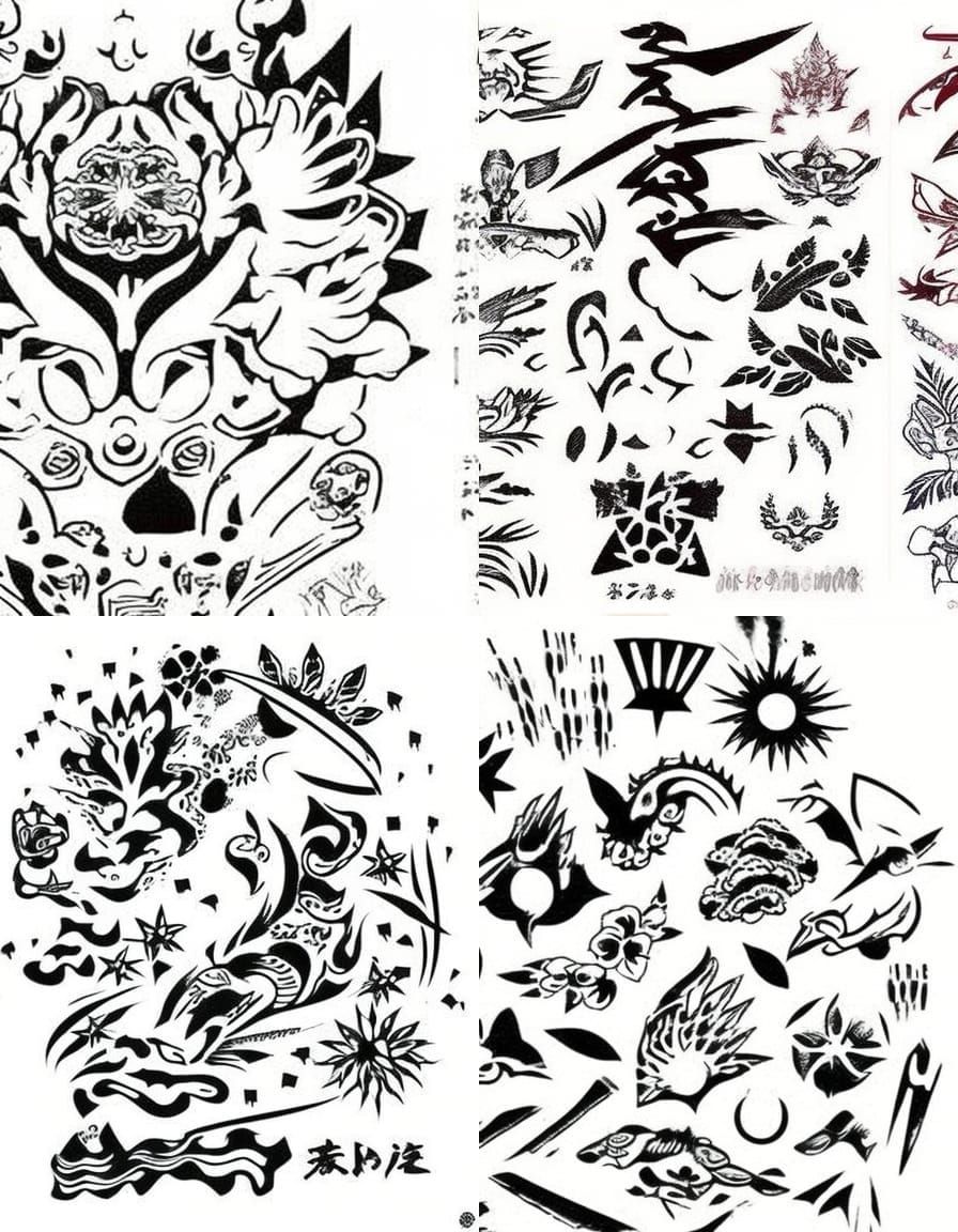 Japanese Tattoo Stencil Design