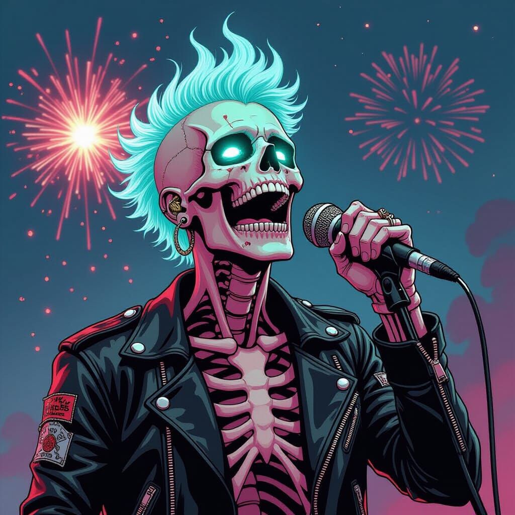 Translucent Man Screaming on Stage, Comic Book Art