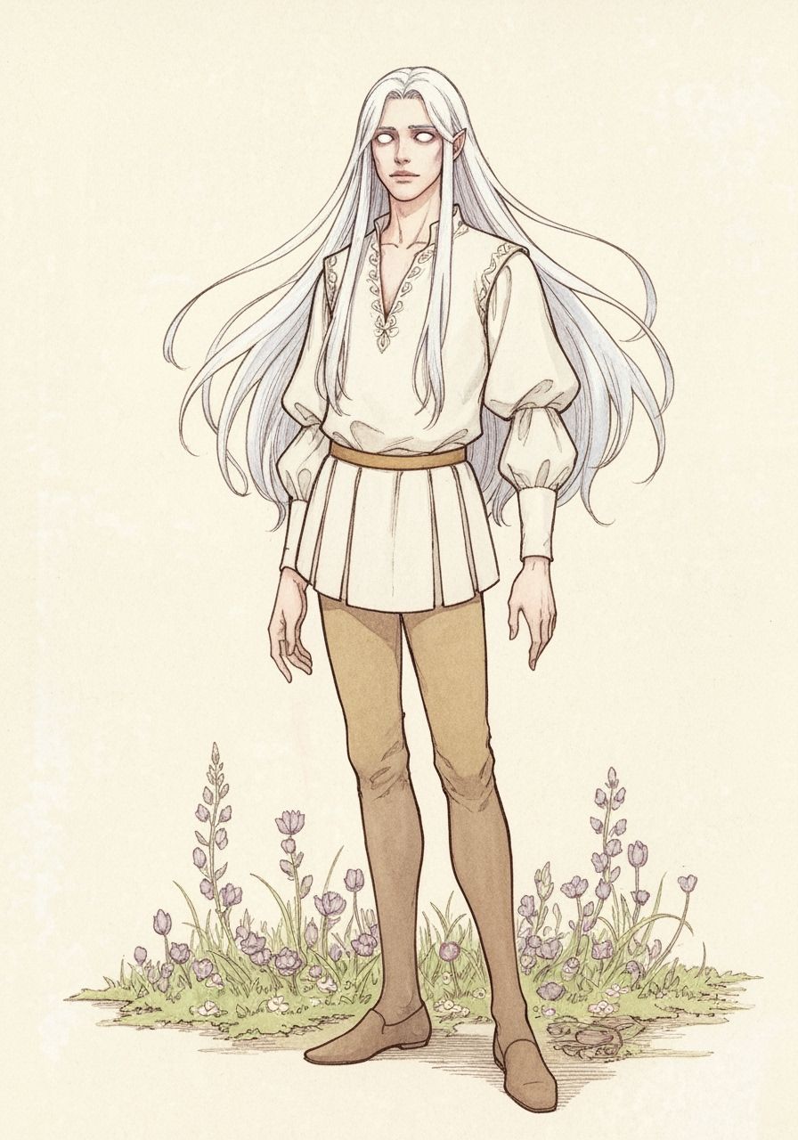 Young Man in Spring Ball Costume, Fantasy Medieval Style