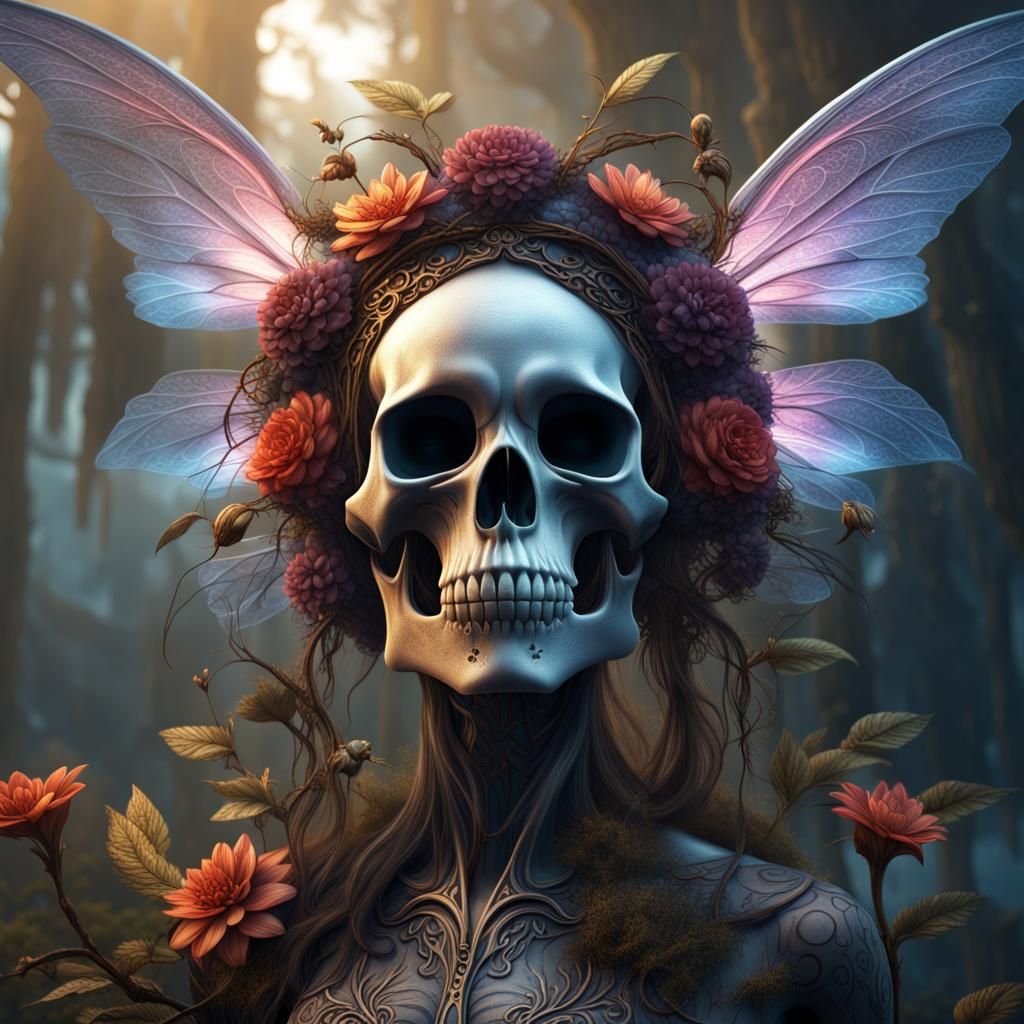 Fantastical Skull Fairy Concept Art