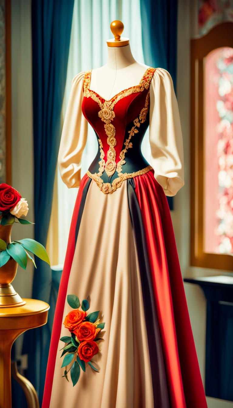 Dressmaker's Dummy with Velvet Dress in Film Noir Style