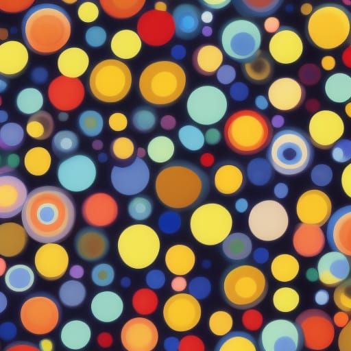 Colorful Circles, Squares, and Triangles Composition