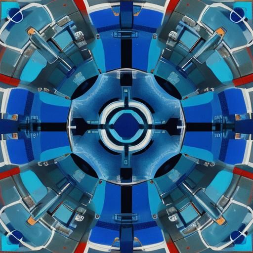 Abstract Glassware with Blue Background