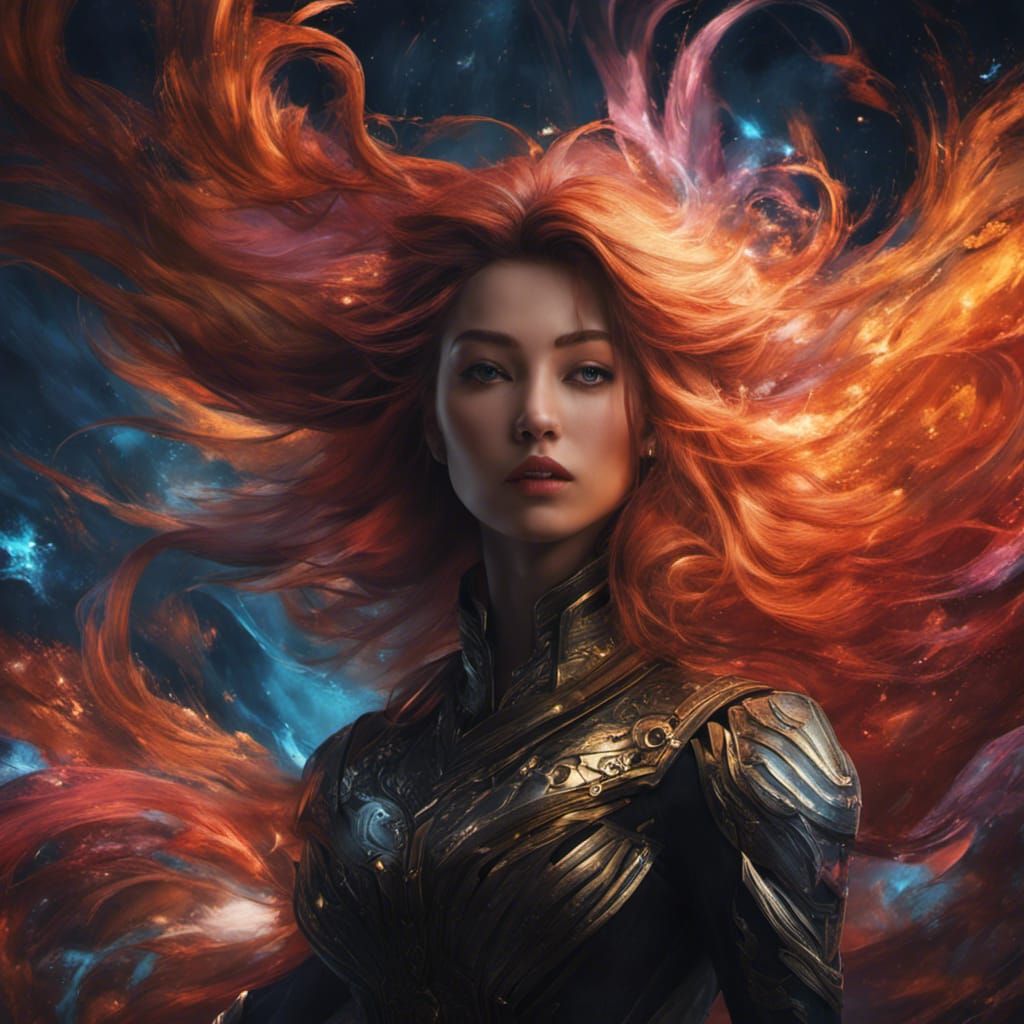 Detailed Space Pirate Queen Portrait in Hyperrealism