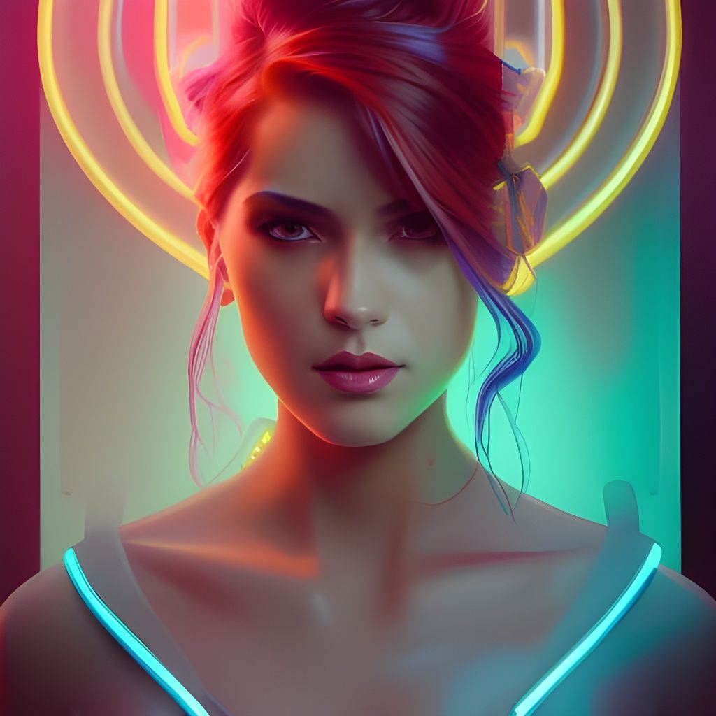 Cyberpunk Pinup Portrait in Neon Lighting