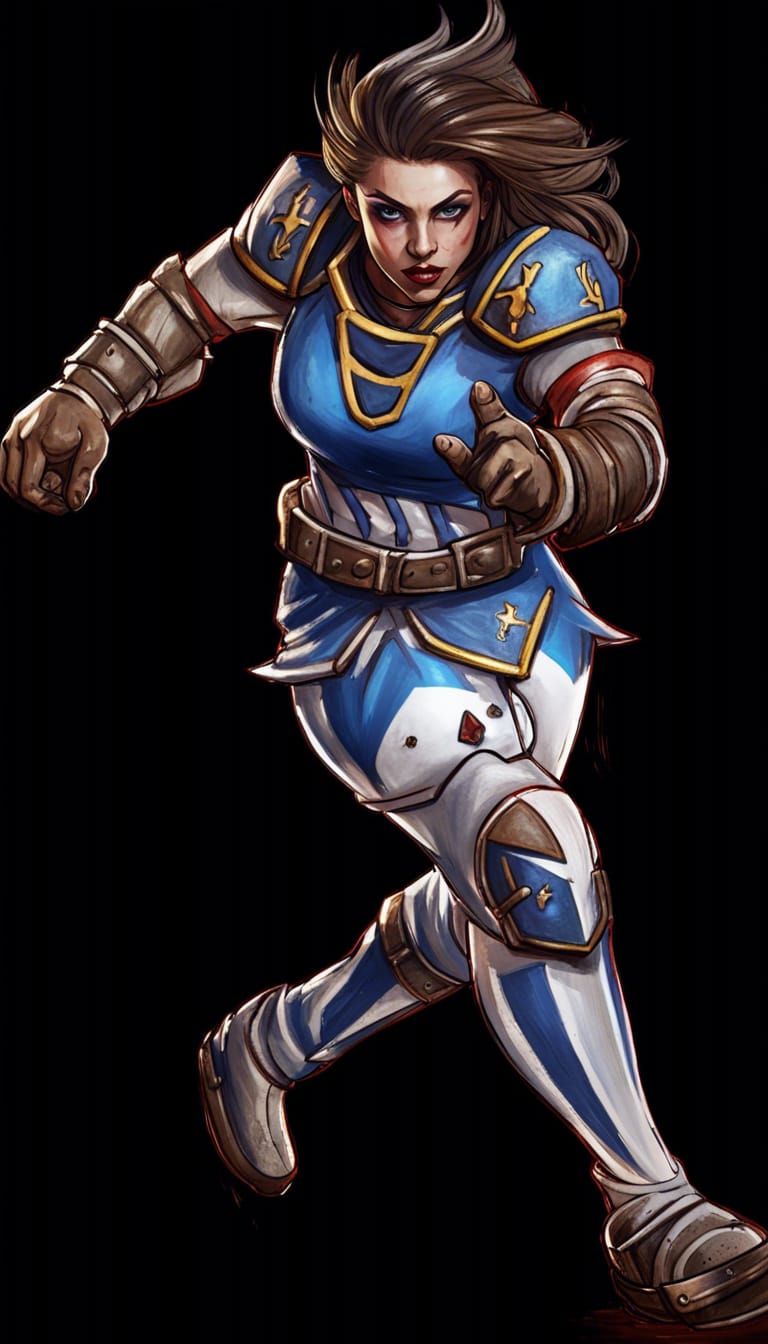 Blood Bowl Cheerleader in Comic Art Style