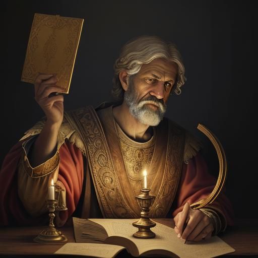 Aristotle Portrait in Renaissance Baroque Style