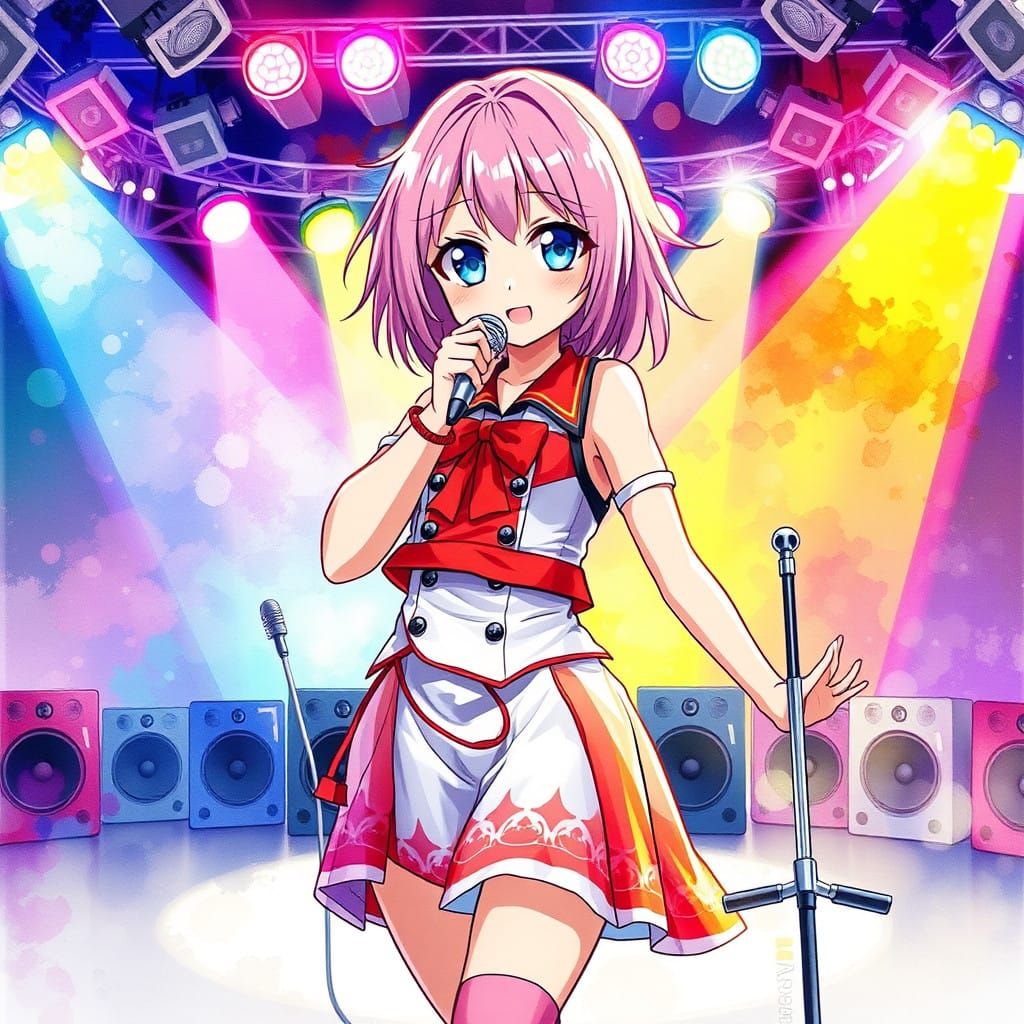 Energetic Anime Idol Shines on Stage
