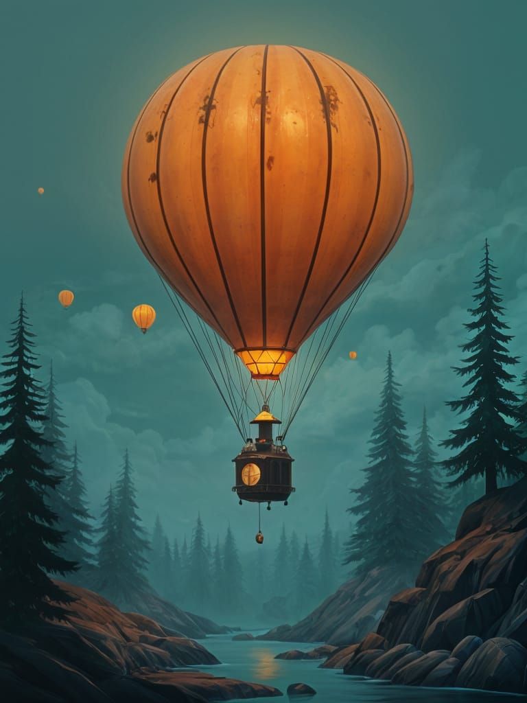 Whimsical Autumn Landscape in Watercolor