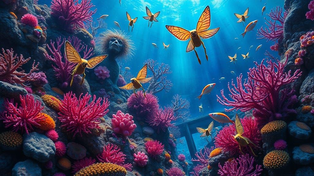 Psychedelic Coral Reef in Abstract Surrealism