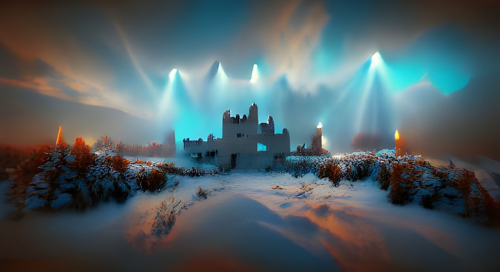 Winter Castle with Volumetric Lighting