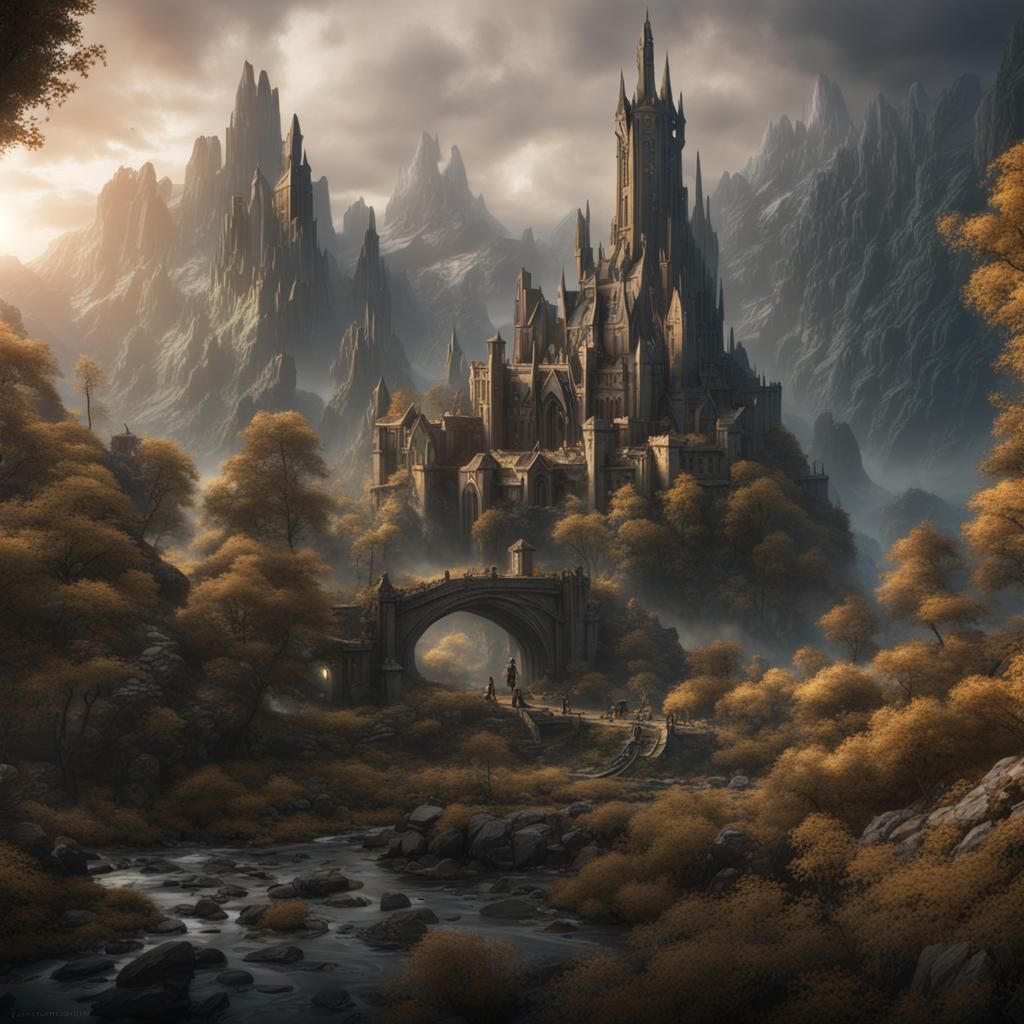 Detailed Lord of the Rings Matte Painting