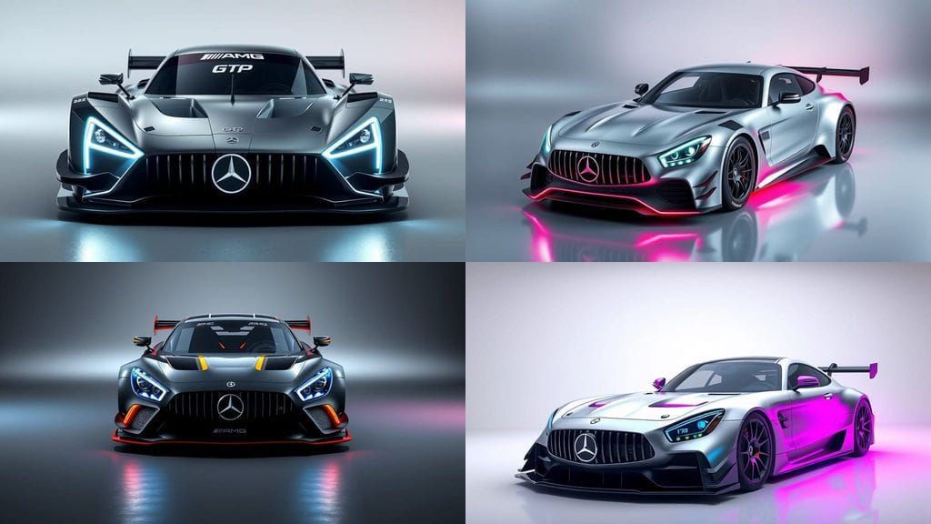 Futuristic Mercedes AMG GTP E-PERFORMANCE LMH in High-Tech A...