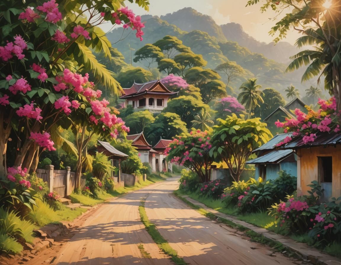 Thailand Countryside Impressionistic Landscape