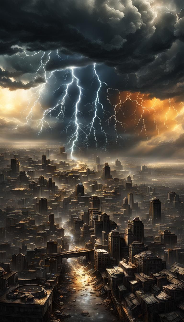 Apocalyptic Thunderstorm: Dramatic and Detailed