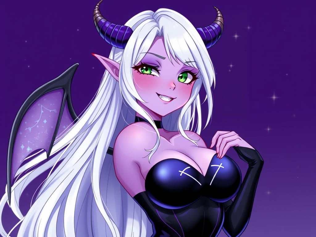 Enchanting Anime-Inspired Vixen with Whimsical Features