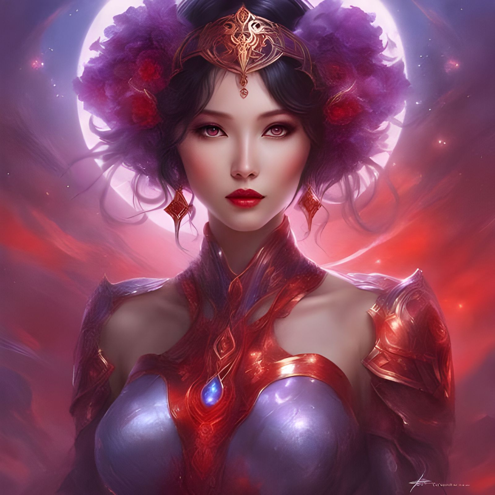 Alluring Robot Gazing Sky in Futuristic Style