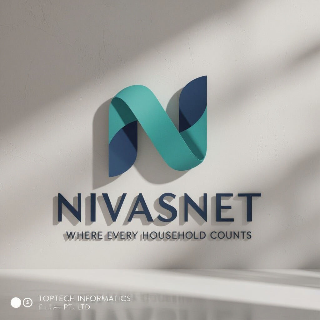 Elegant NivasNet Logo with Ribbon N Design
