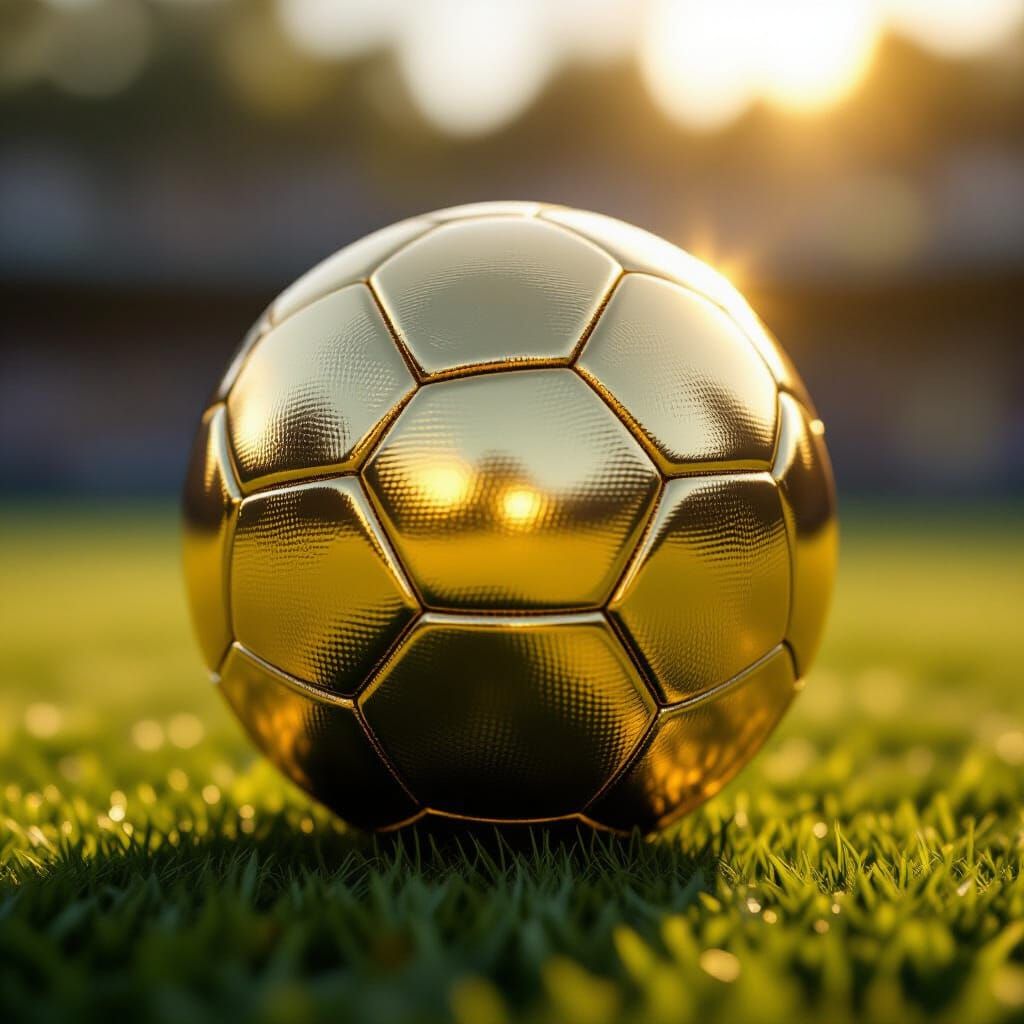 Ultra-Realistic 3D Golden Soccer Ball