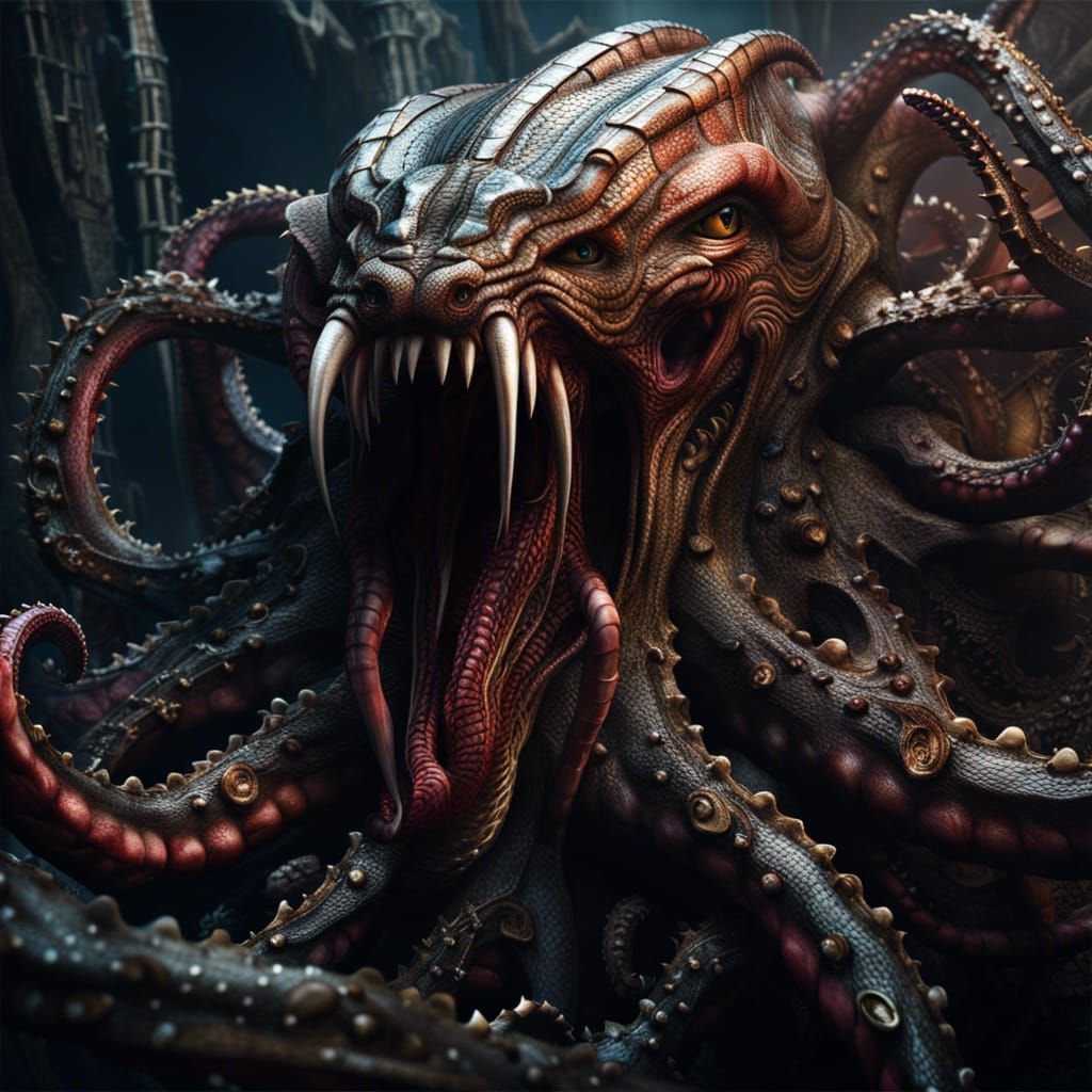 Unnameable Tentacle Beast in Deep Well of Horrors