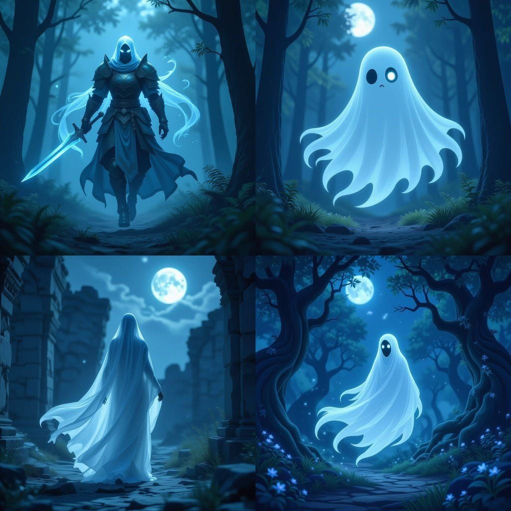 Detailed 3D Anime Ghost Art