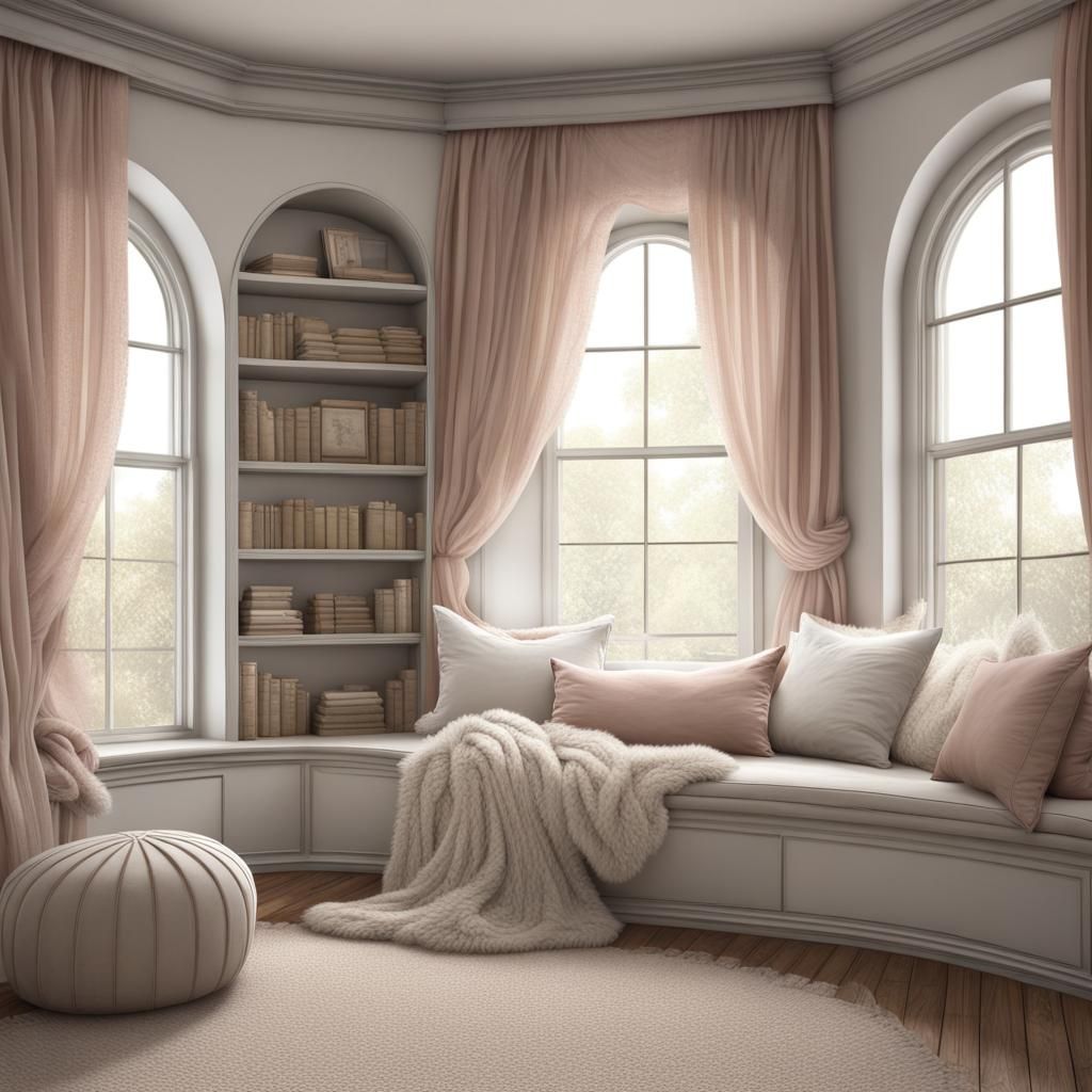 Shabby Chic Sitting Room with Window Seat