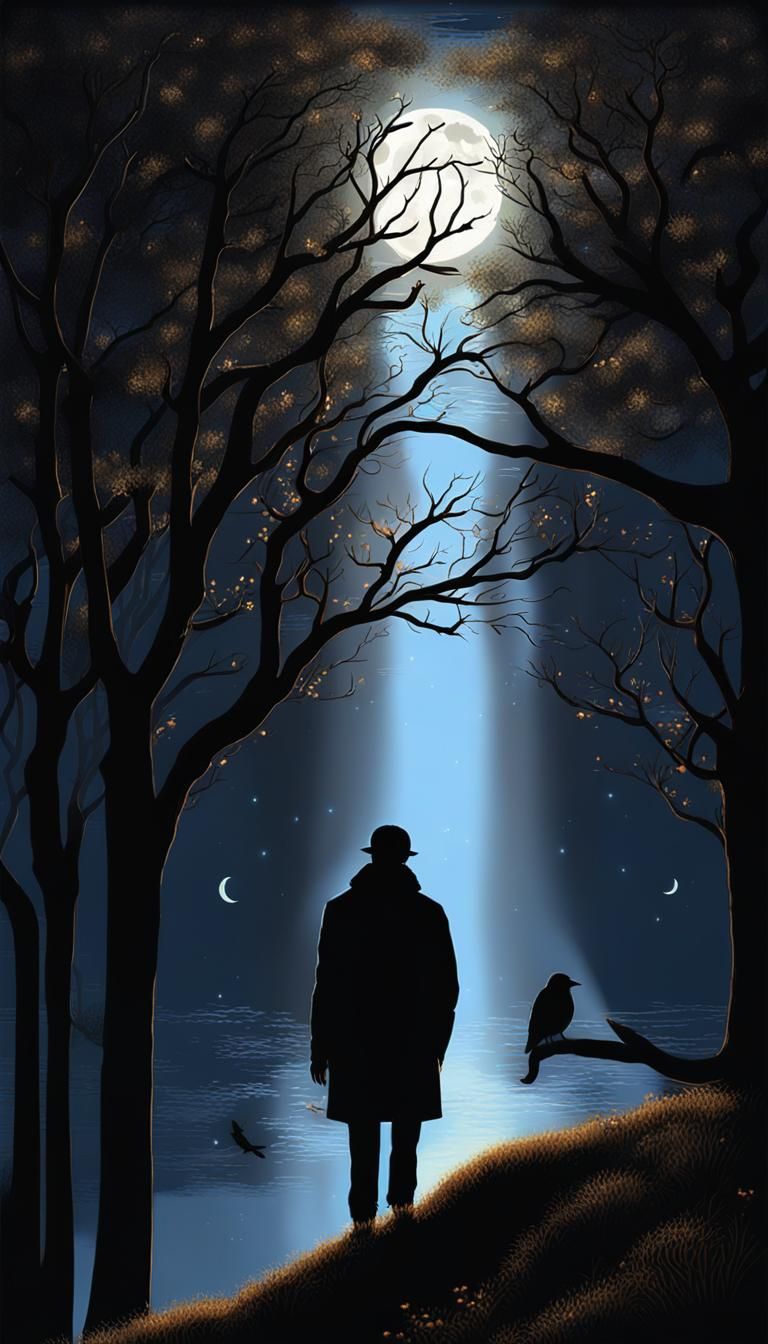 Ethereal Bird Flight at Sunset: Digital Painting