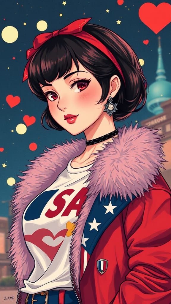 Pop Art Portrait with Flag Jacket