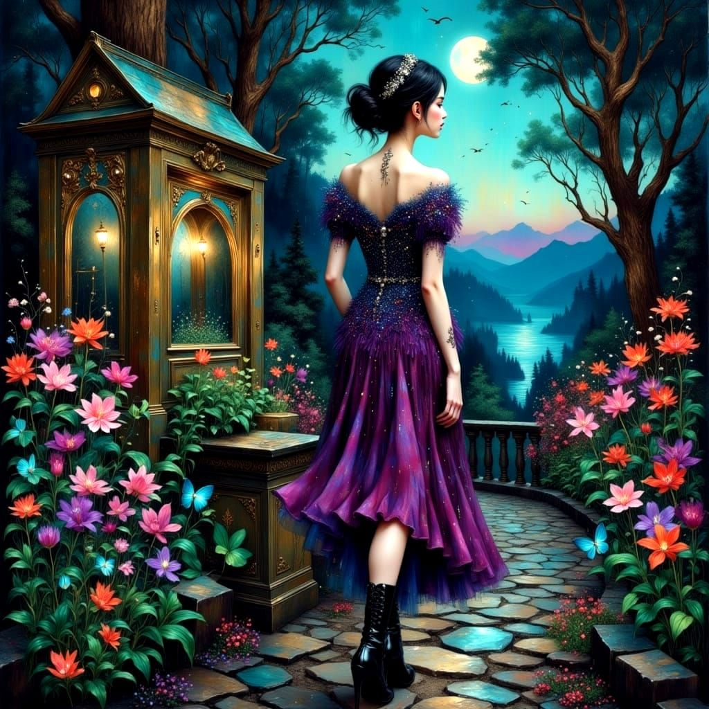 Glamorous Rebel Goddess in Whimsical Wonderland